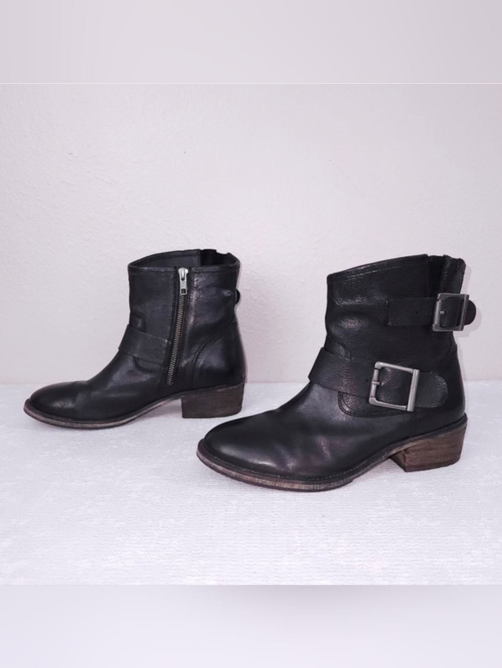 SEYCHELLES Castanets Moto Boots US 7 Black Buckle Combat Boots